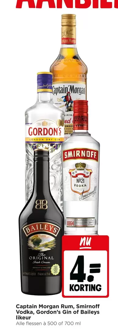 Gordon's - Captain Morgan Rum, Smirnoff Vodka, Gin of Baileys Liqueur