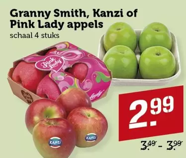 Pink - Granny Smith, Kanzi of  Lady appels