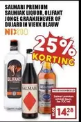SALMARI PREMIUM SALMIAK LIQUOR, OLIFFANT JONGE GRAANJENEVER OF DUJARDIN VIEUX BLAU