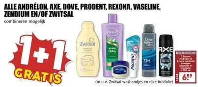 Axe - ANDRÉLON, AXE, DOVE, PRODENT, REXONA, VASELINE, ZENDIUM EN/OF ZWITSAL