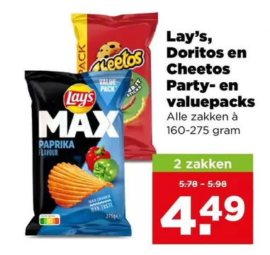 max - Lay's, Doritos en Cheetos Party- en valuepacks