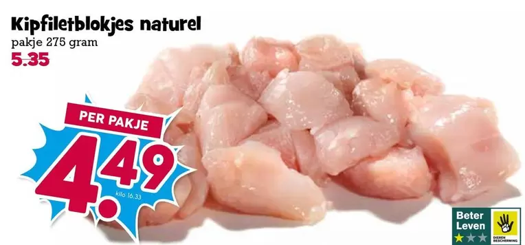 Kipfiletblokjes naturel