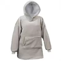 Oversized fleece hoodie chateau grijs