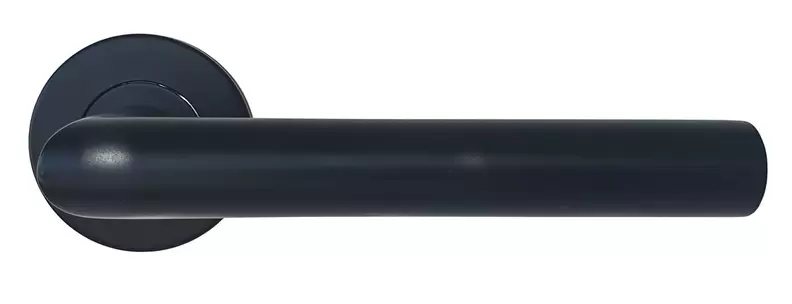 Deurkruk rond rozet  hoek L model r.v.s. mat zwart