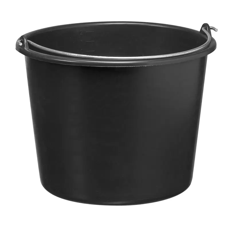 Bouwemmer 12 liter zwart