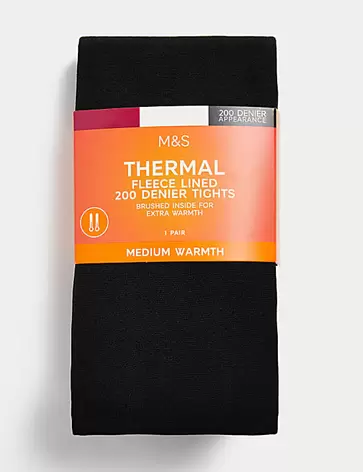 Thermische panty met fleecevoering (200 denier)