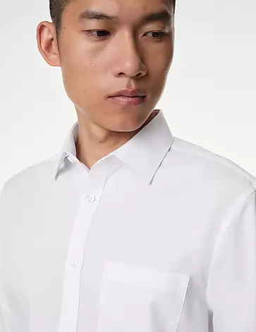 Set van 5 makkelijk strijkbare overhemden met lange mouwen en normale pasvorm