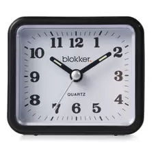 Blokker quartzwekker - zwart - 7,5x6,5x3,5 cm