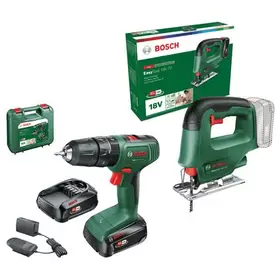 Bosch accuboormachine met klopfunctie + decoupeerzaag toolkit 18V (2 accu’s)