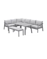 Tarera lounge dining set 6-delig links - taupe