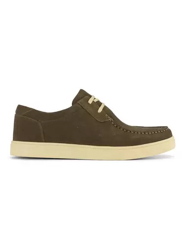 Khaki leren veterschoen