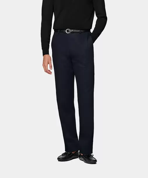 Navy Straight Leg Chinos