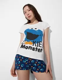 Pyjama set van shirt en shorts - Disneyprint - wit
