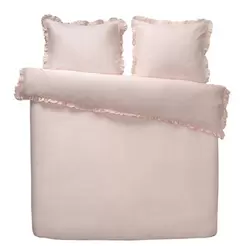 Royal dekbedovertrek Cato effen - roze - 200x200/220 cm