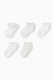 Multipack of 5 - baby trainer socks - textured