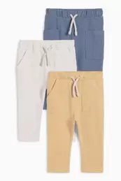 Multipack of 3 - baby trousers - textured