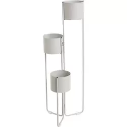 Plantenstandaard Trapani - lichtgrijs metaal - 90x30x30 cm