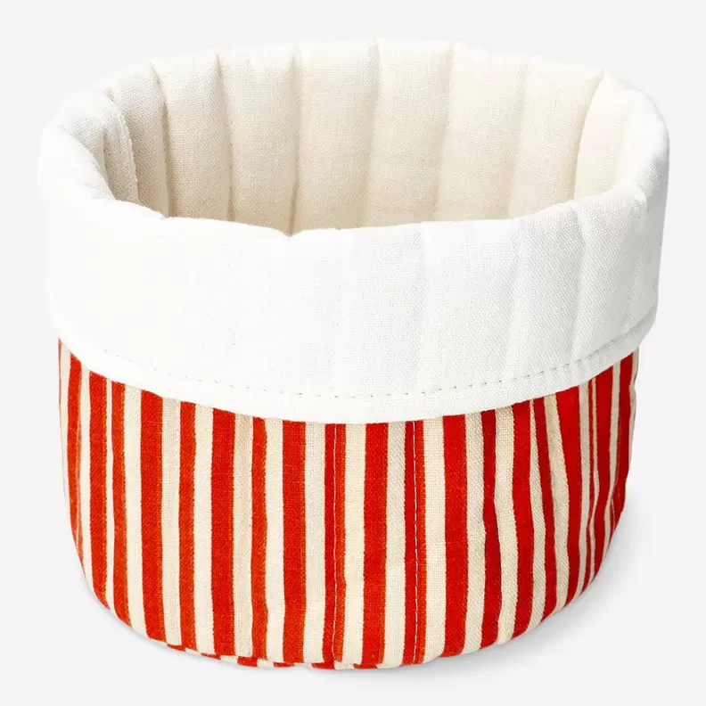 Opbergmand met oranje strepen - 20 cm