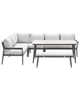 Tineo lounge dining set 6-delig - donker grijs