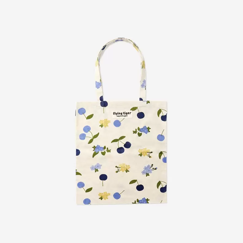 Totebag met blauwe kersen