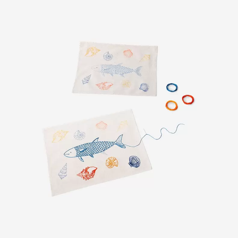 DIY Oceaan borduur‑onderzetter