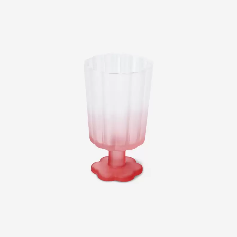 Wijnglas met roze matte afwerking