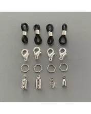 Brillenkoord accessoireset - zilverkleurig