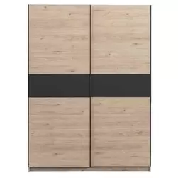 Schuifdeurkast Genua - eikenkleur/antraciet - 204x150x60 cm