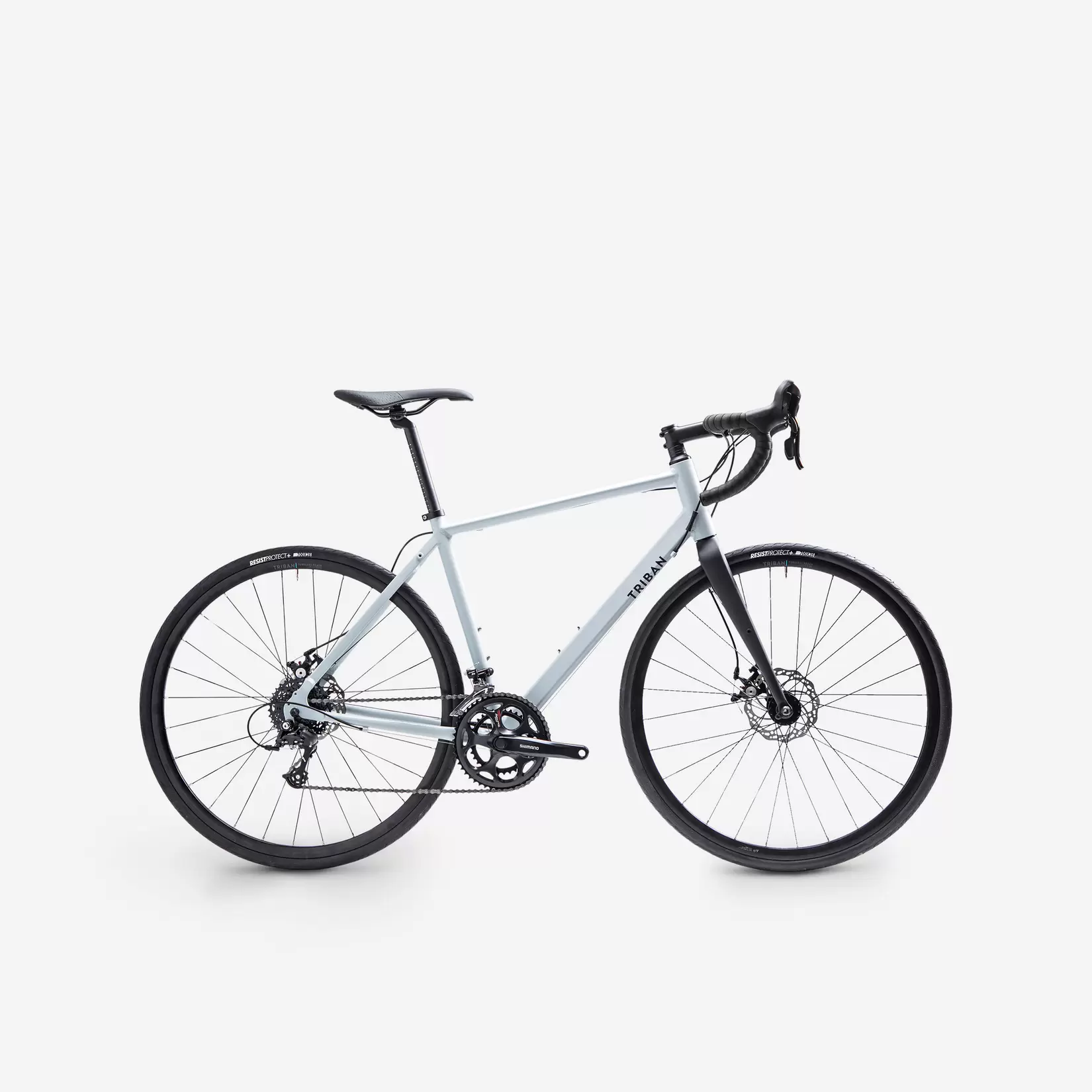 TRIBAN Racefiets voor recreatief fietsen RC120 schijfremmen lichtgrijs