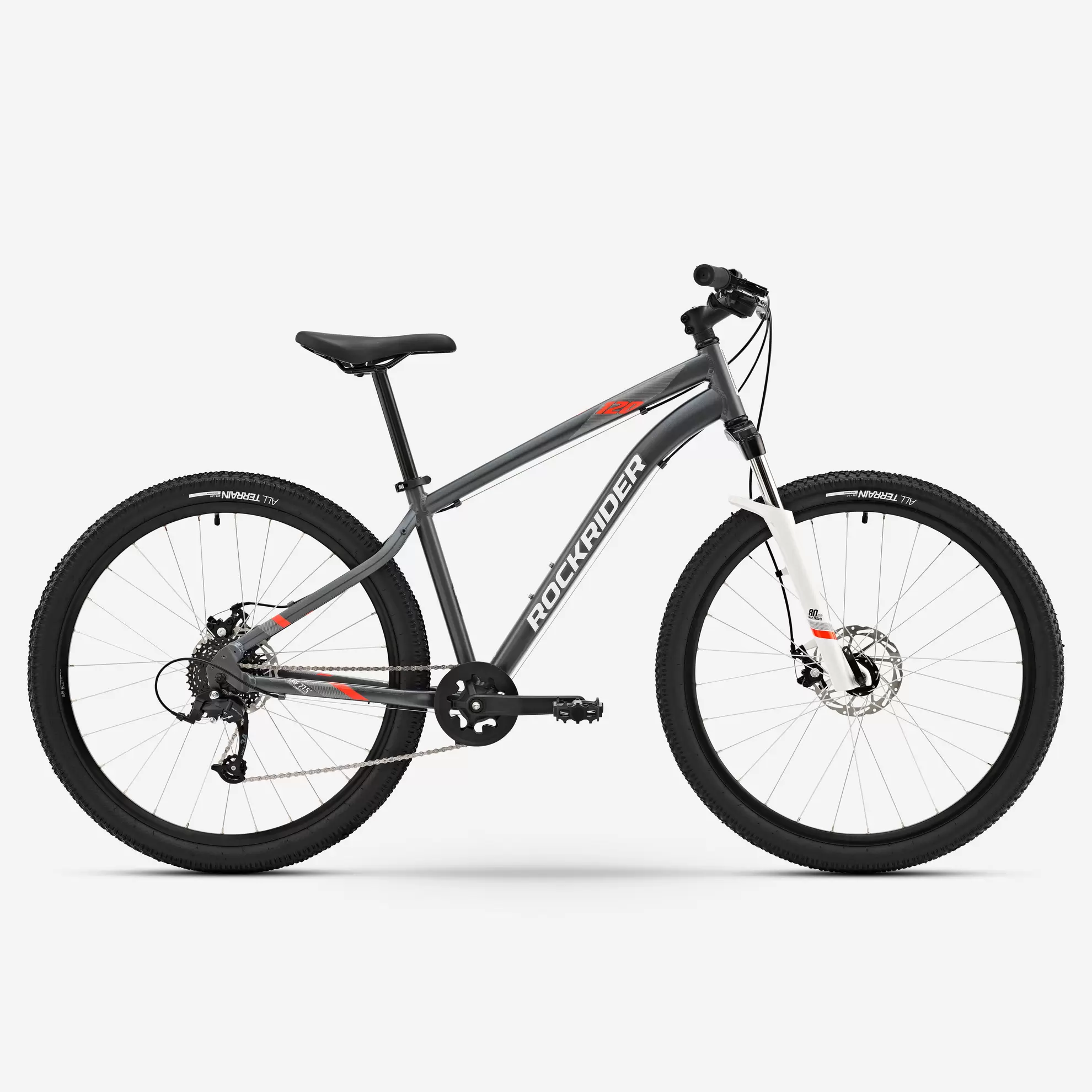 ROCKRIDER MTB ST 120 grijs oranje 27.5 inch
