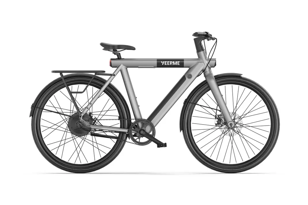 YEEP.ME Elektrische fiets DAY SPORT RC Grijs 28'' 80km 460Wh Riem, bagagedrager acht.