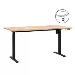 Bureau Homeworx zit/sta elektrisch verstelbaar &ndash; mangohout/zwart - 75/118x160x80 cm