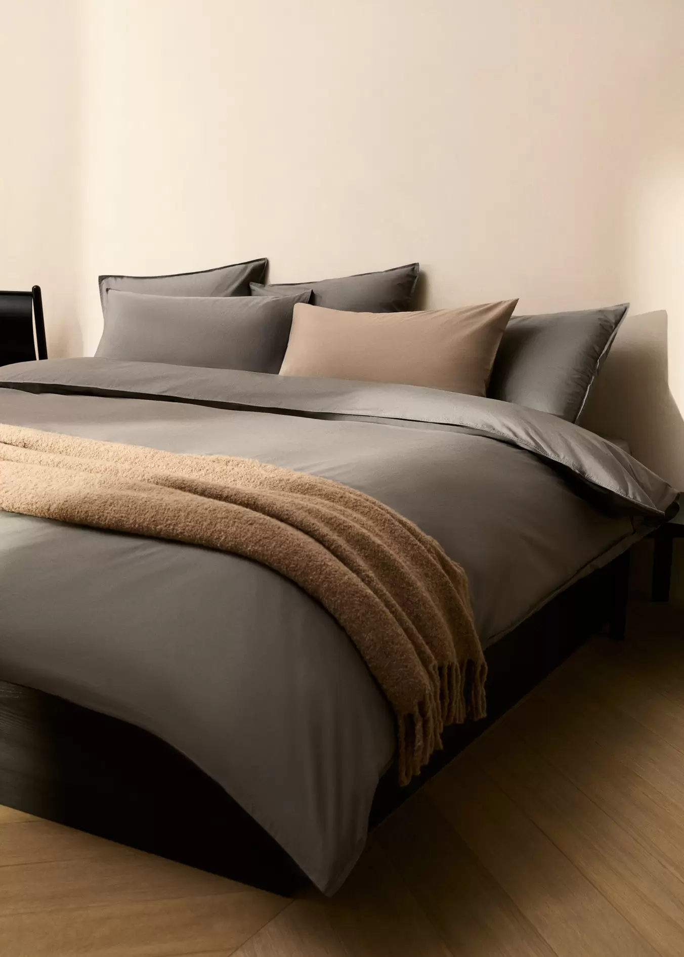 Dekbedovertrek van popelinekatoen met dubbel stiksel, bed 150/160 cm