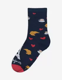 Sokken - Motief all-over - donkerblauw