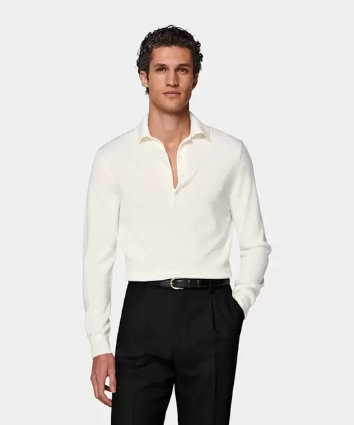 Off-White Long Sleeve Polo