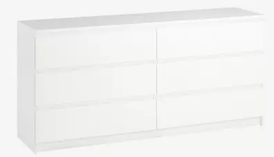 Ladekast TANGBJERG 3+3 lades wit