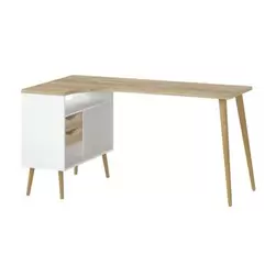 Bureau Delta - wit/eikenkleur - 75,8x145,1x81 cm