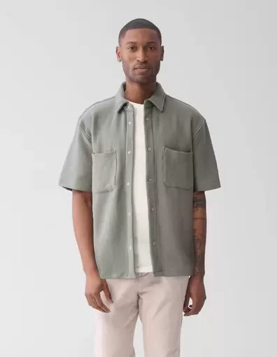 Pique Overshirt Donkergroen