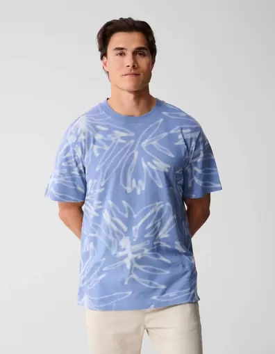Printed T-shirt Lichtblauw