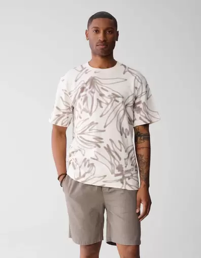 Printed T-shirt Gebroken Wit