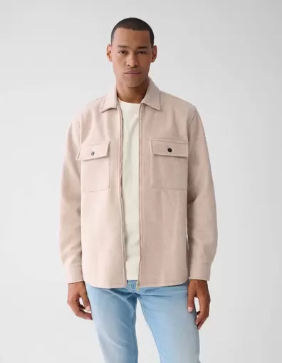 Zip Overshirt Zand