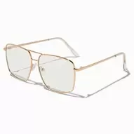 Gold-tone Metal Aviator Clear Lens Frames