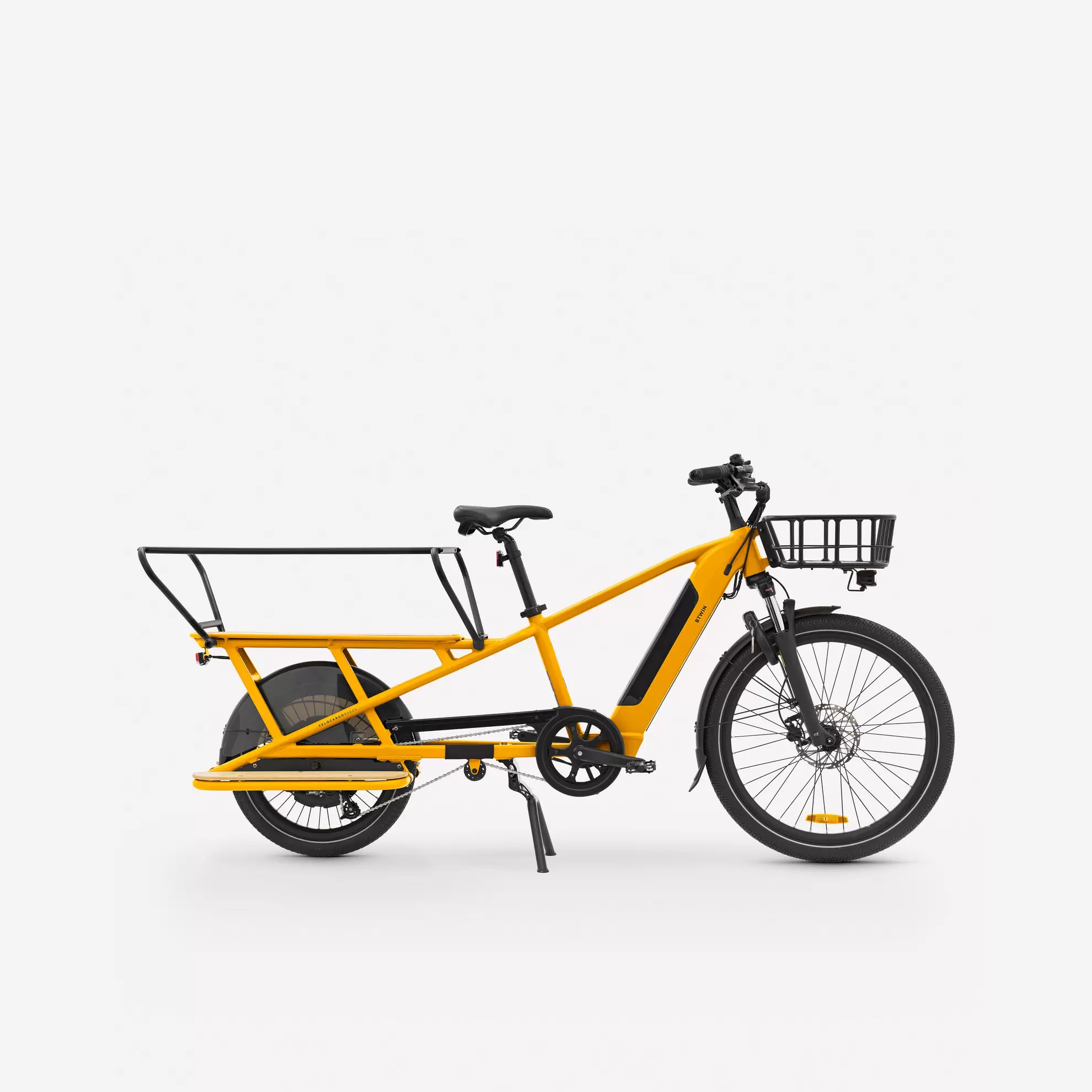 BTWIN Elektrische cargofiets Longtail R500E geel