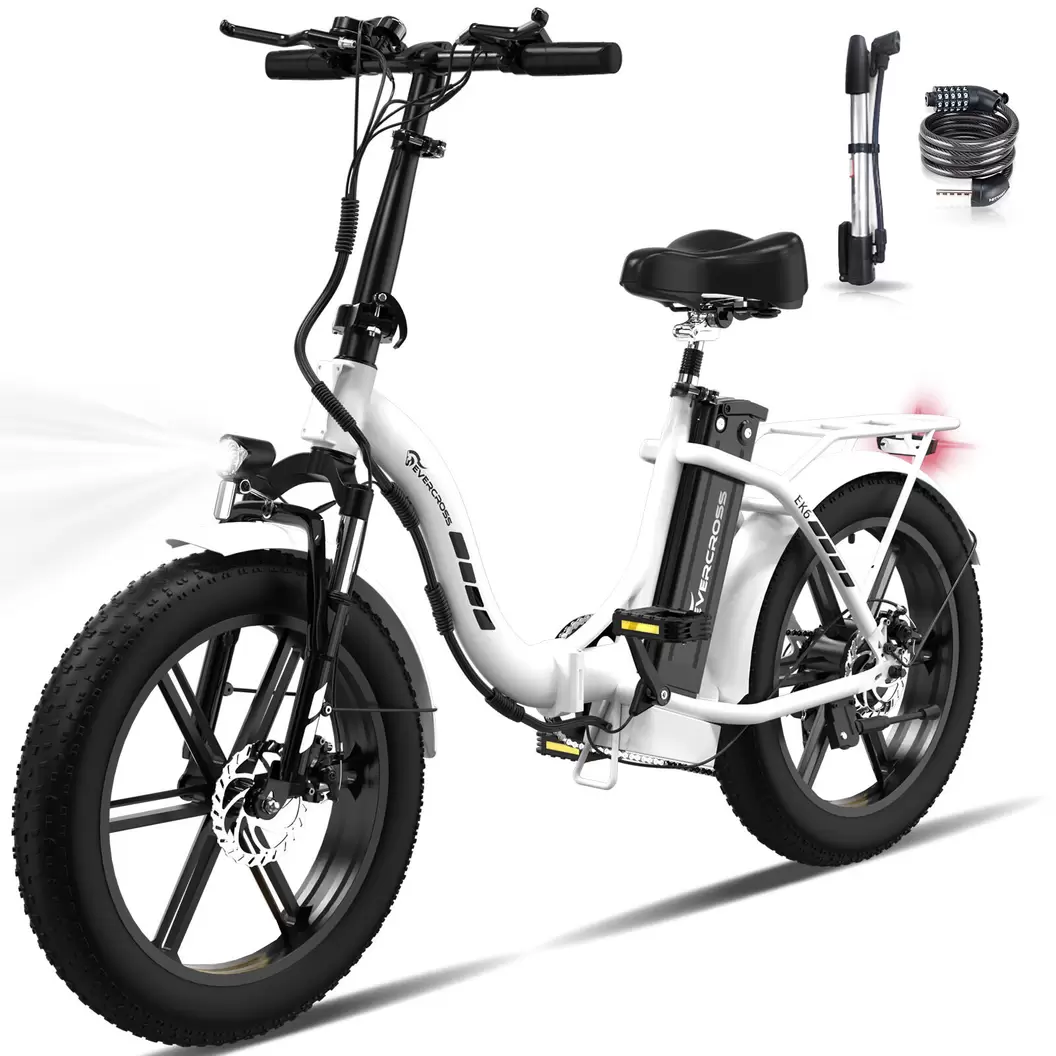EVERCROSS Opvouwbare Elektrische Fiets Volwassenen Fat Tire 20*4.0 Batterij 13Ah - EK6 Wit