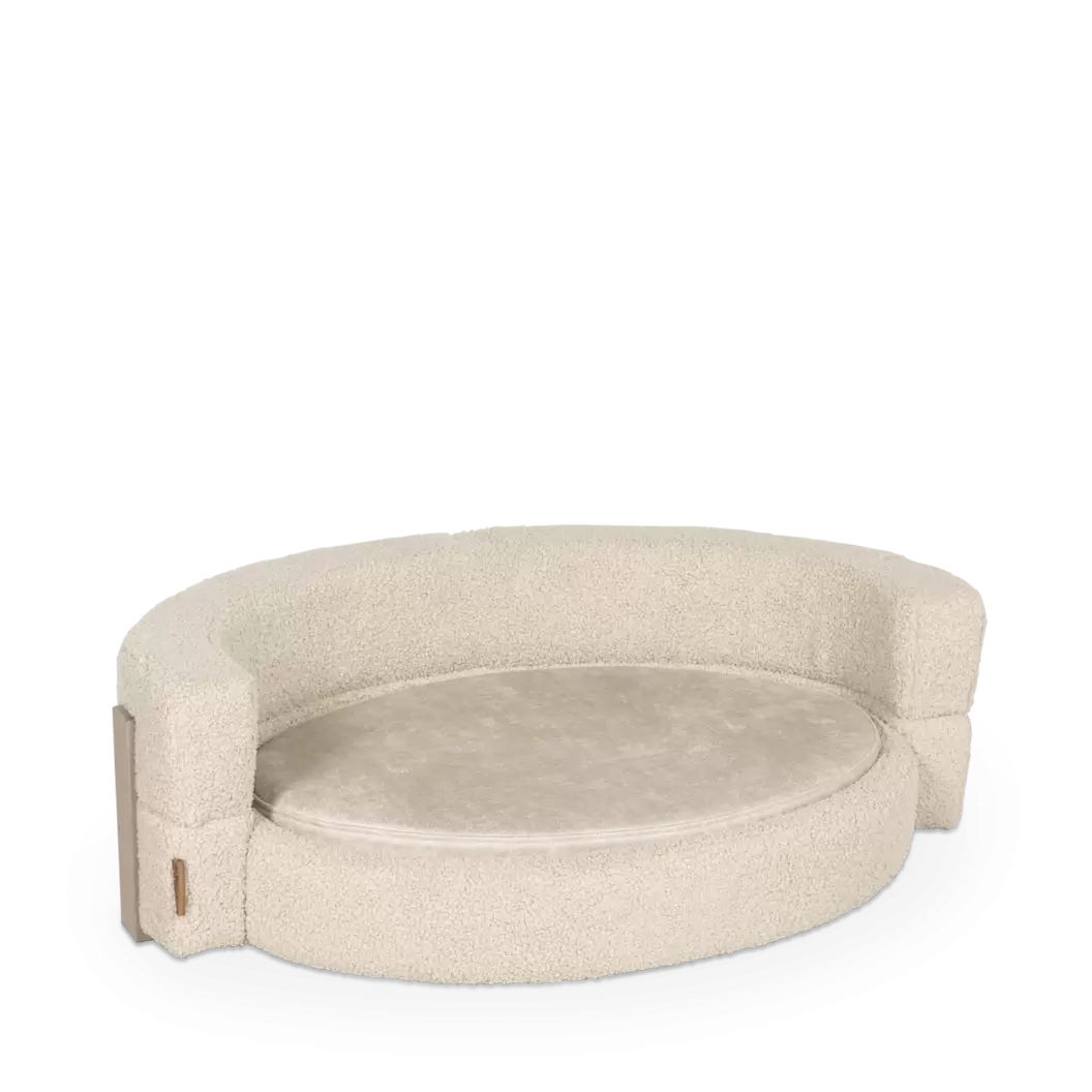 Hondenmand (ovaal) Doerak - Teddy Beige/Linen / Bull Shell (OP=OP)