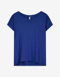 T-shirt - Viscosemix - donkerblauw