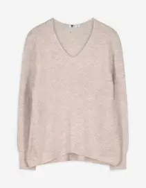 Trui - V-hals - beige