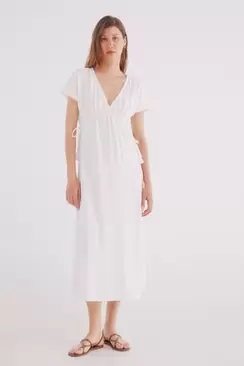 Swiss circular embroidered midi dress