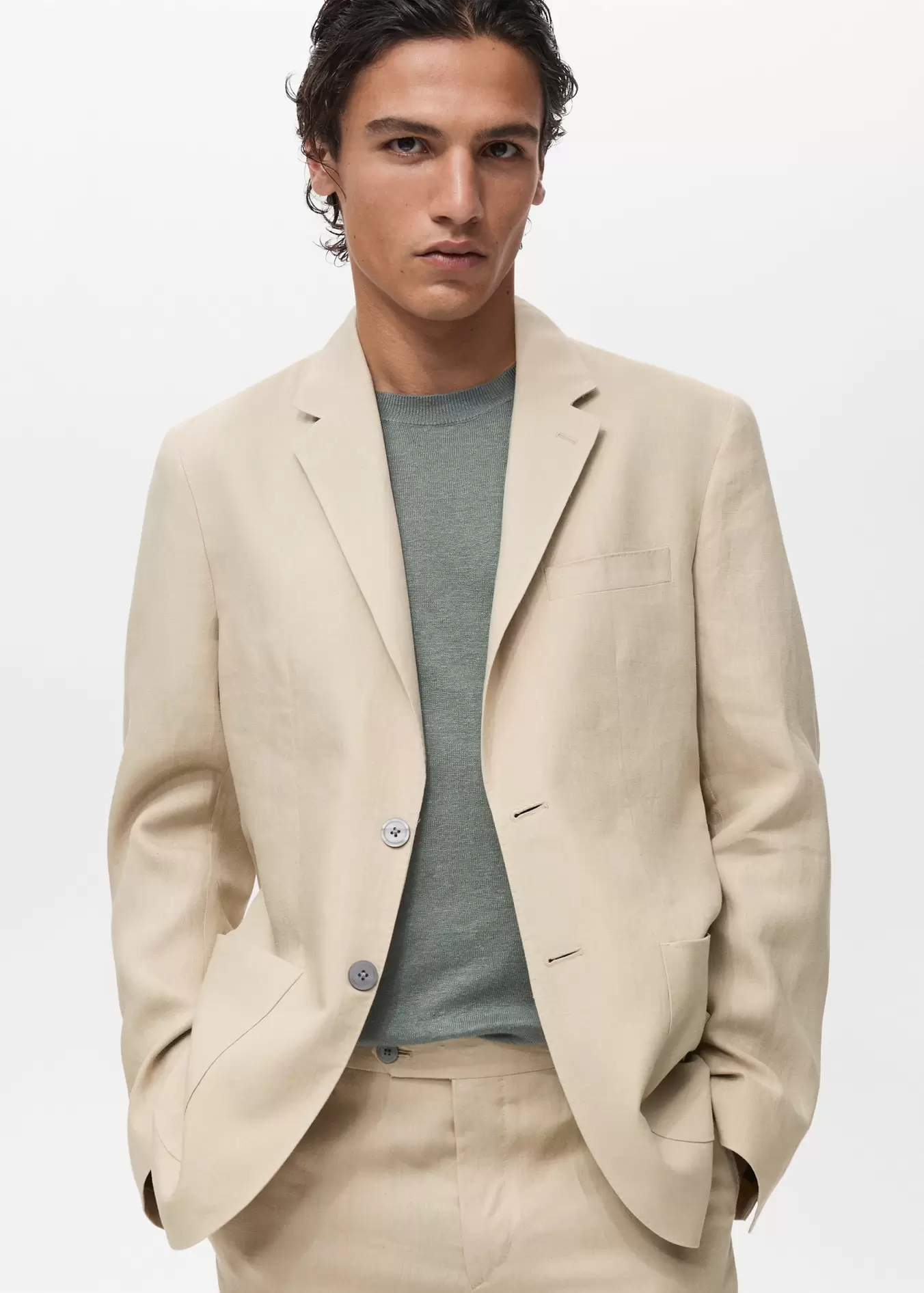 Blazer 100% linnen met opgestikte zakken