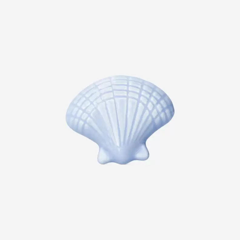 Keramische knop in schelpvorm - Blauw